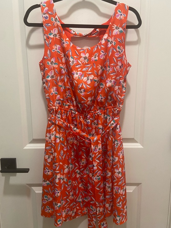 GAP Dresses & Skirts - Sleeveless Floral Orange Tie-Waist Dress